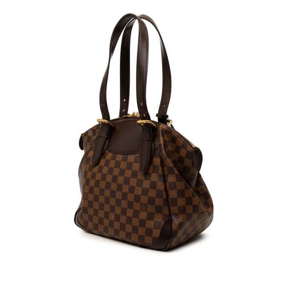 LOUIS VUITTON Authentic Brown Damier Leather Tote Bag - Picture 2 of 6